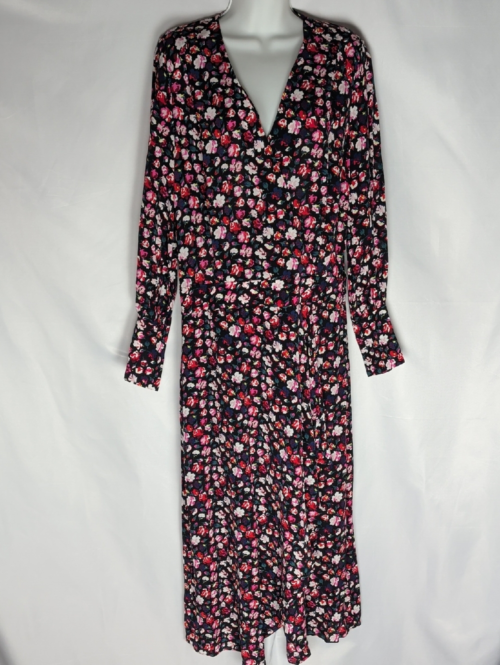Equipment Femme Black Floral Viscose Neema Midi Dress NWT Size 4